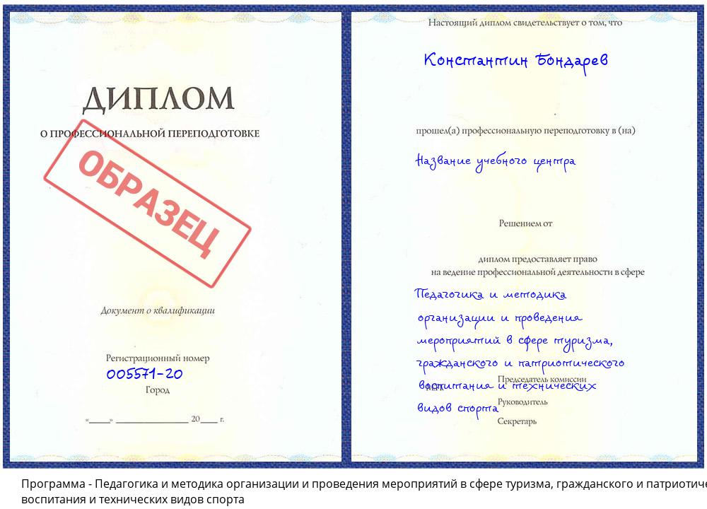 Педагогика и методика организации и проведения мероприятий в сфере туризма, гражданского и патриотического воспитания и технических видов спорта Углич